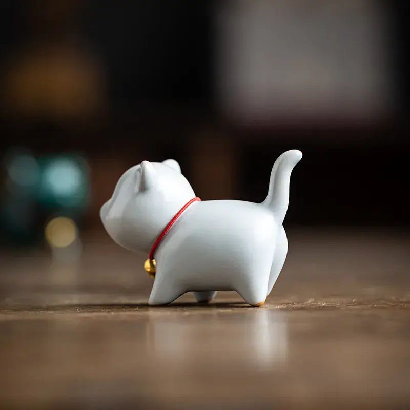 Cute White Ceramic Cat Decor Pen Holder for Home - Image 7