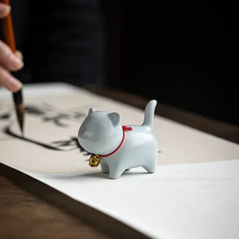 Cute White Ceramic Cat Decor Pen Holder for Home - Image 8
