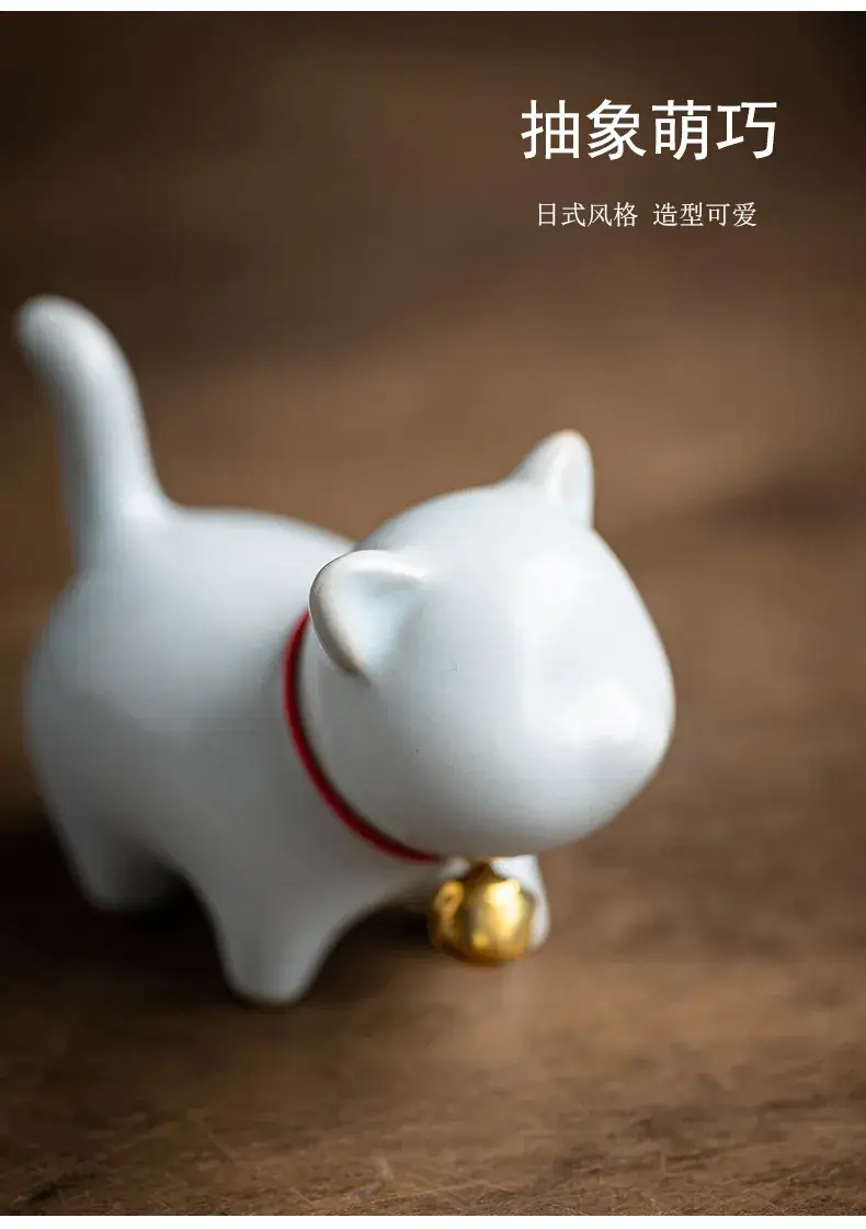 Cute White Ceramic Cat Decor Pen Holder for Home — feature 12