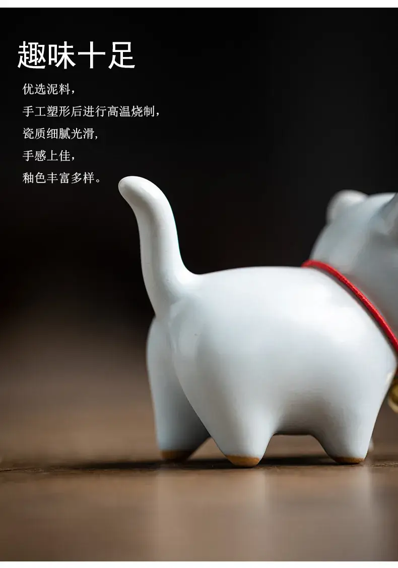 Cute White Ceramic Cat Decor Pen Holder for Home — feature 13