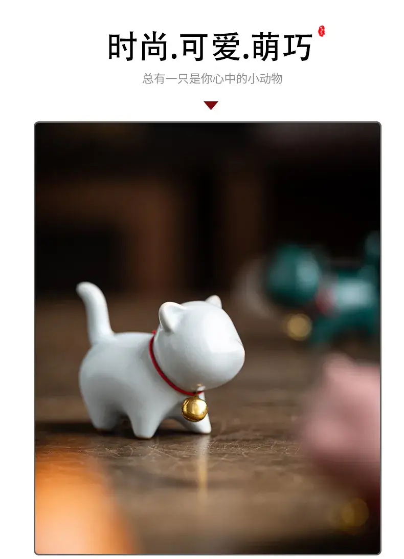 Cute White Ceramic Cat Decor Pen Holder for Home — feature 2