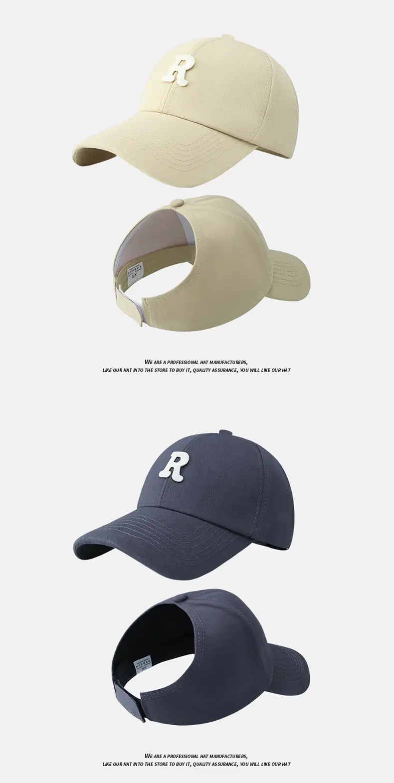 Women's Beige R Letter Baseball Cap All Colors — feature 13