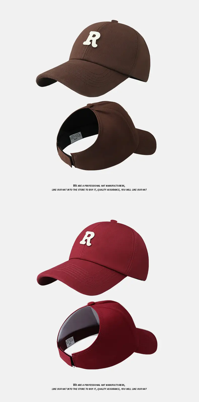 Women's Beige R Letter Baseball Cap All Colors — feature 14
