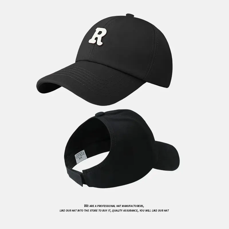 Women's Beige R Letter Baseball Cap All Colors - Image 5