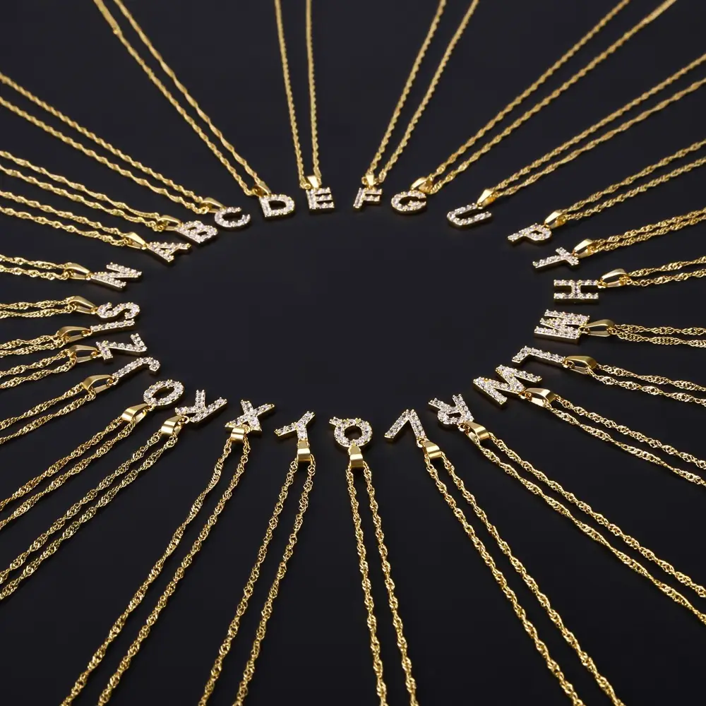 Stainless Steel Zircon Water Wave Necklace 40mm - Image 48