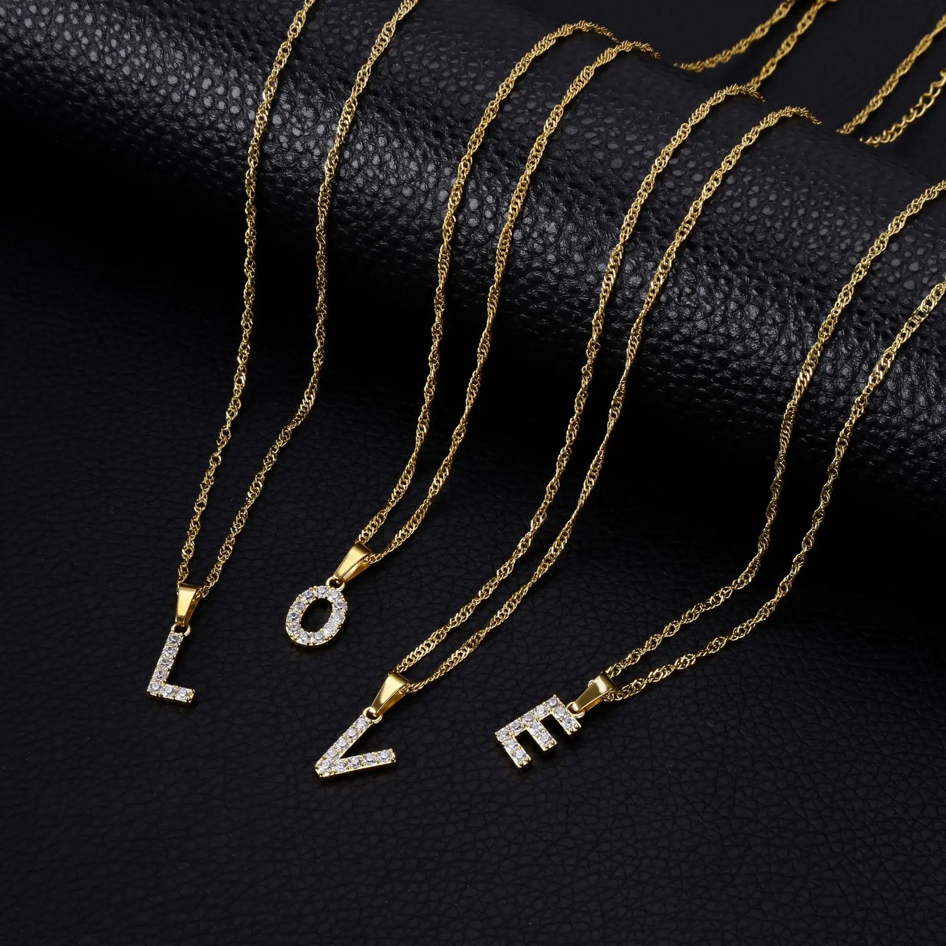 Stainless Steel Zircon Water Wave Necklace 40mm - Image 50