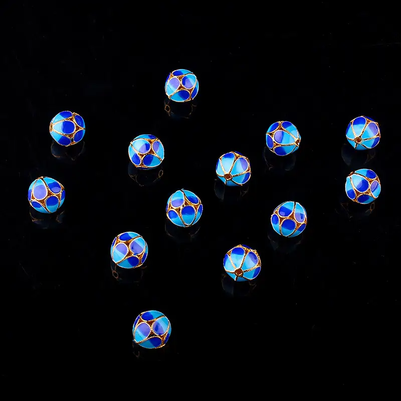 Red Lotus Burned Blue Wen Play Beads 10mm - Image 8