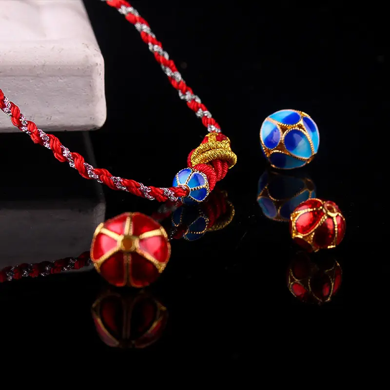 Red Lotus Burned Blue Wen Play Beads 10mm - Image 9