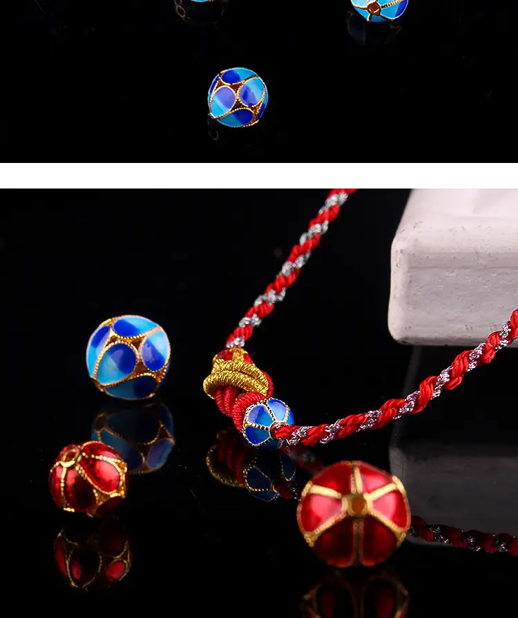 Red Lotus Burned Blue Wen Play Beads 10mm — feature 7
