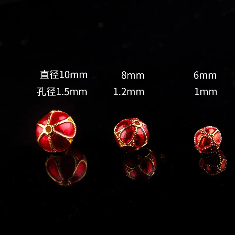 Red Lotus Burned Blue Wen Play Beads 10mm - Image 3