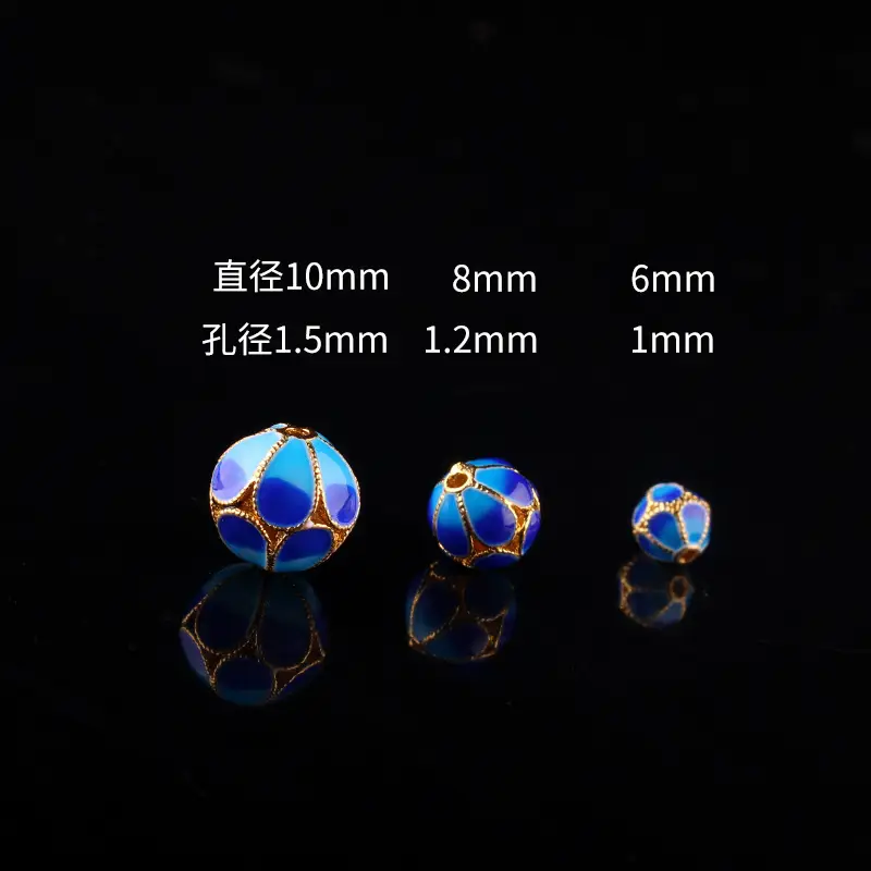 Red Lotus Burned Blue Wen Play Beads 10mm - Image 6