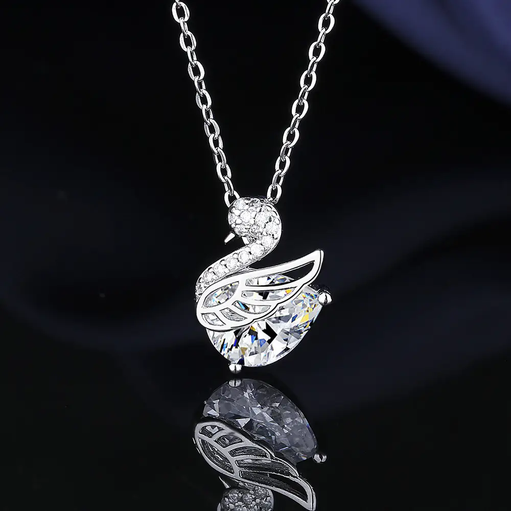 Little Swan Necklace Pendant for Women Silver Clavicle Chain - Image 2