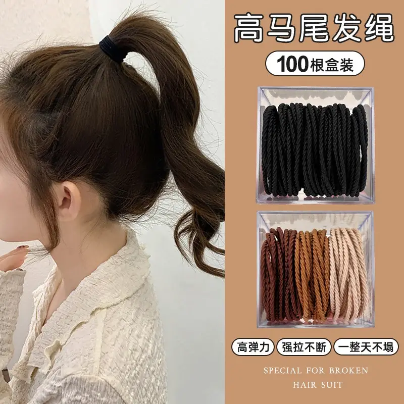 Unnatural Hair Rope 1000 Pcs Rubber Band for Girls - Image 30