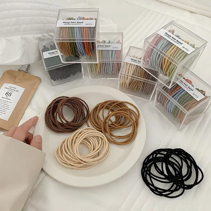 Unnatural Hair Rope 1000 Pcs Rubber Band for Girls - Image 32