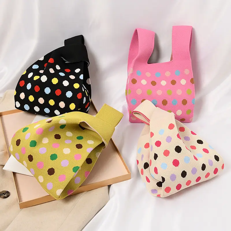 Women's Knitted Polka Dot Vest Bag Large Capacity - Image 30