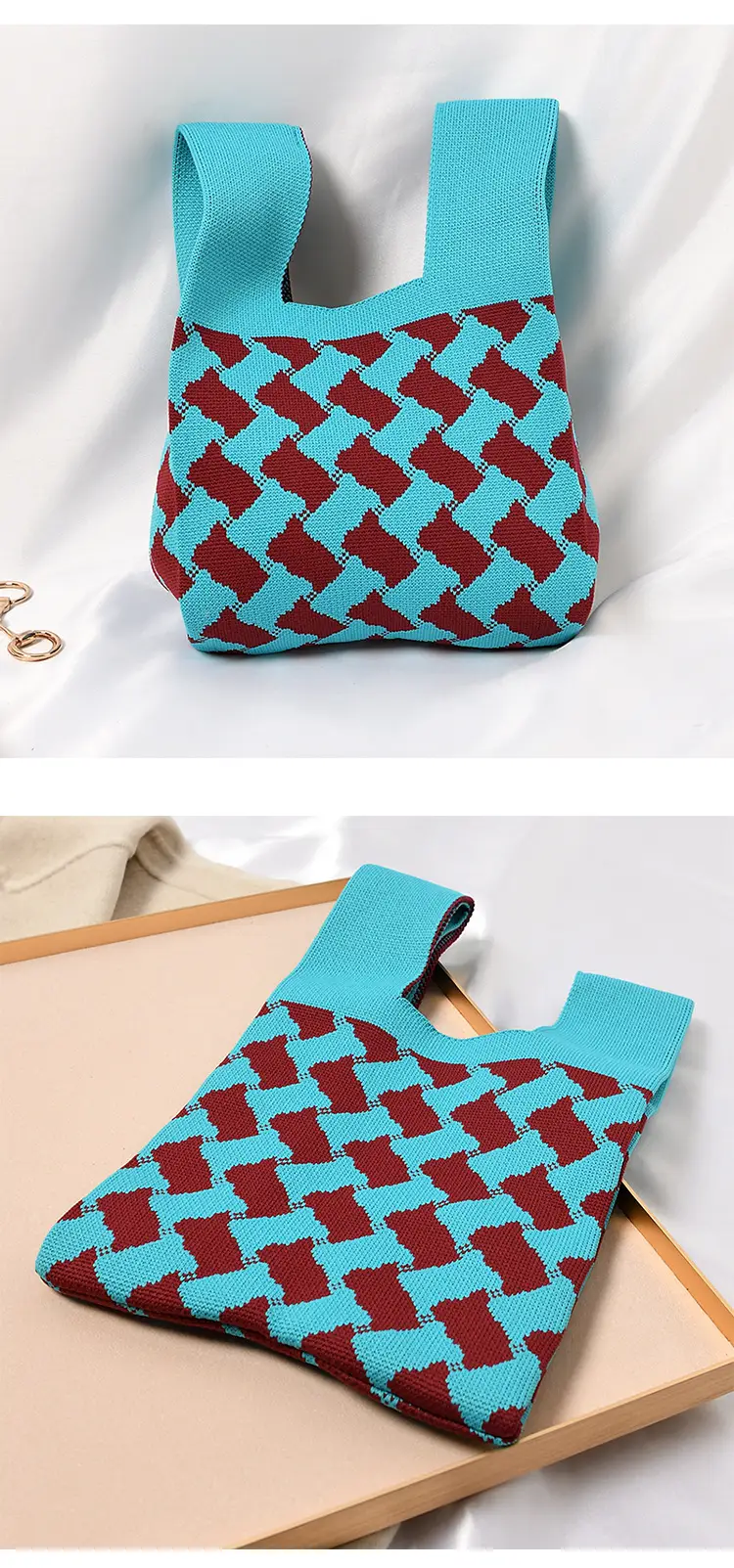 Women's Knitted Polka Dot Vest Bag Large Capacity — feature 10