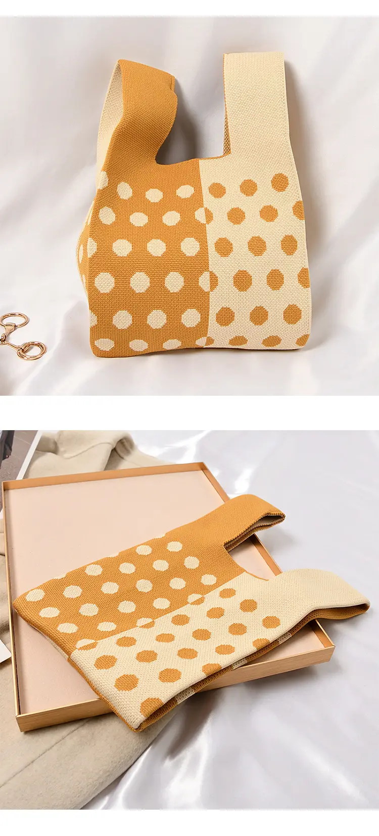 Women's Knitted Polka Dot Vest Bag Large Capacity — feature 23