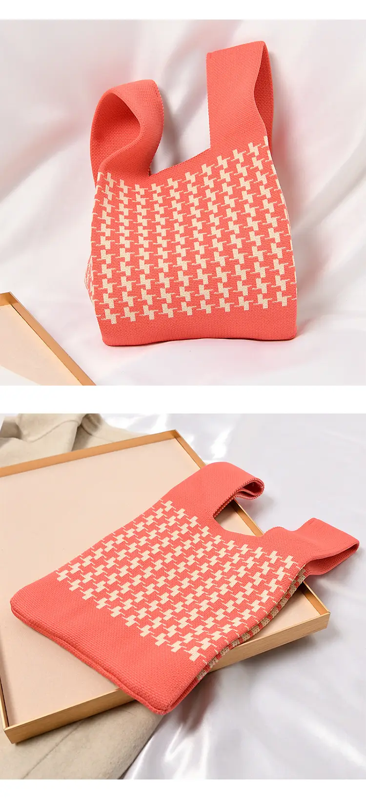 Women's Knitted Polka Dot Vest Bag Large Capacity — feature 26