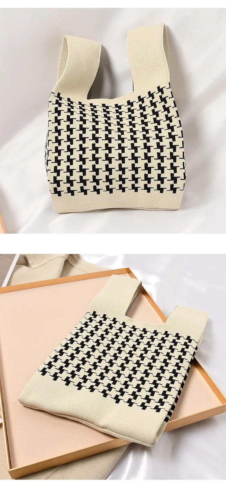 Women's Knitted Polka Dot Vest Bag Large Capacity — feature 27