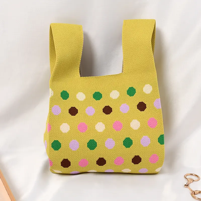 Women's Knitted Polka Dot Vest Bag Large Capacity - Image 10
