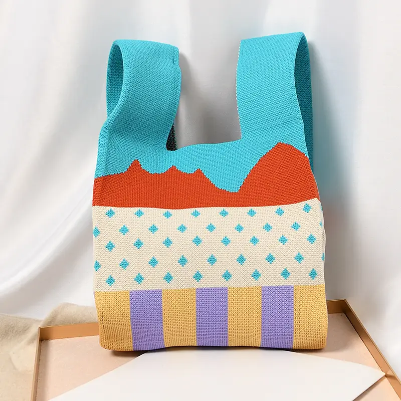 Women's Knitted Polka Dot Vest Bag Large Capacity - Image 14
