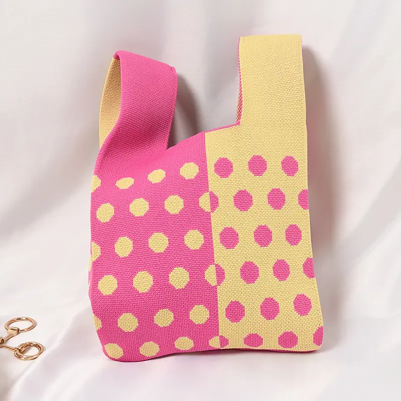 Women's Knitted Polka Dot Vest Bag Large Capacity - Image 16