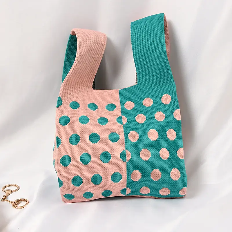 Women's Knitted Polka Dot Vest Bag Large Capacity - Image 17
