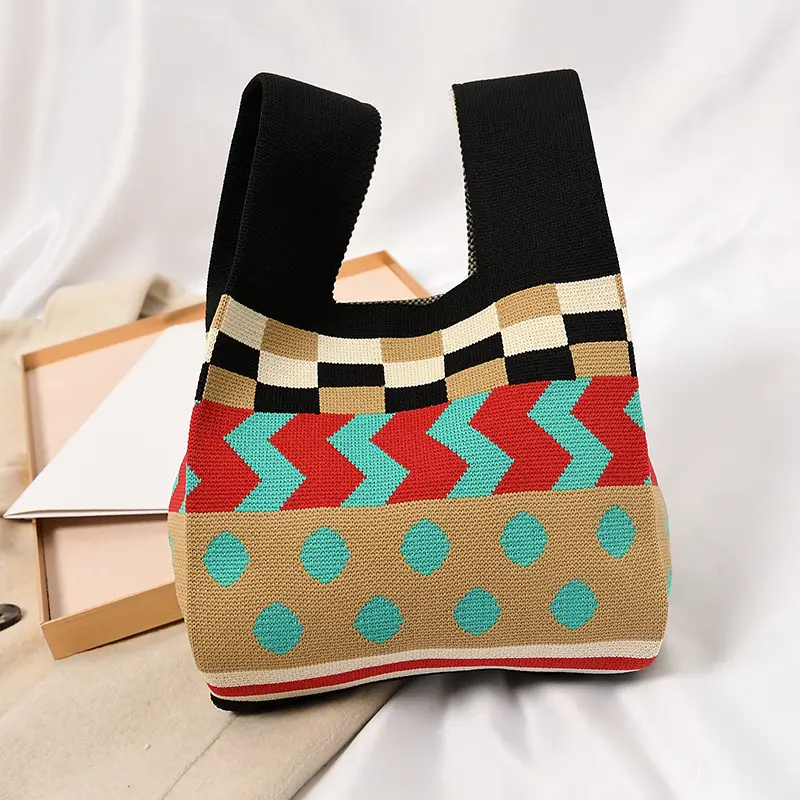 Women's Knitted Polka Dot Vest Bag Large Capacity - Image 2
