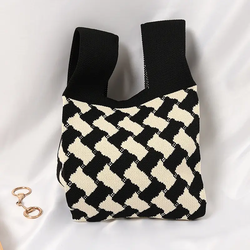 Women's Knitted Polka Dot Vest Bag Large Capacity - Image 6