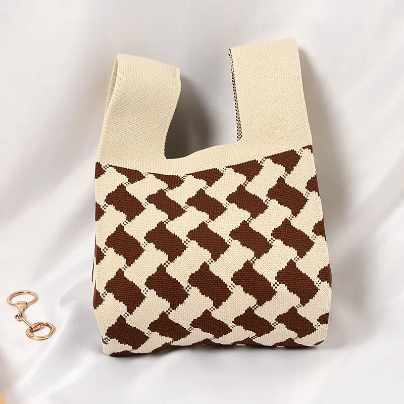 Women's Knitted Polka Dot Vest Bag Large Capacity - Image 7