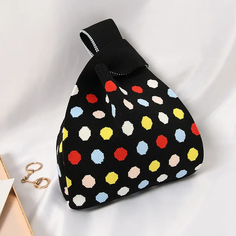 Women's Knitted Polka Dot Vest Bag Large Capacity - Image 9