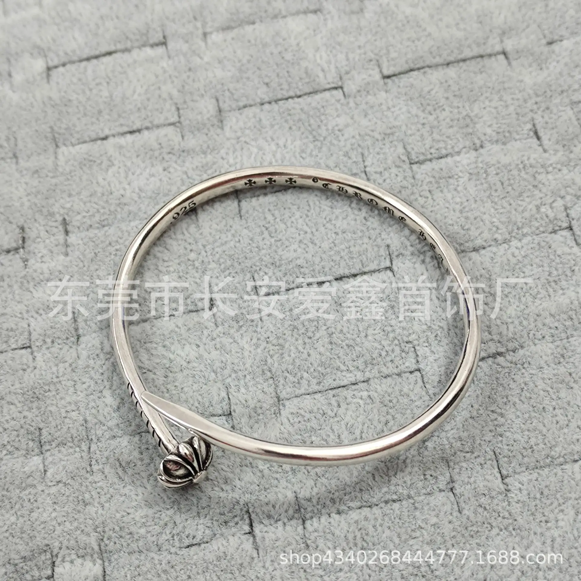 Silver Cross Nail Opening Bracelet for Men Women - Image 2