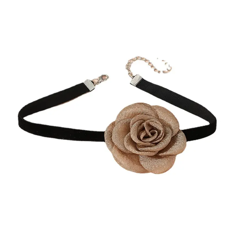Rose Collar Necklace with Lace-Up Chain for Women - Image 6