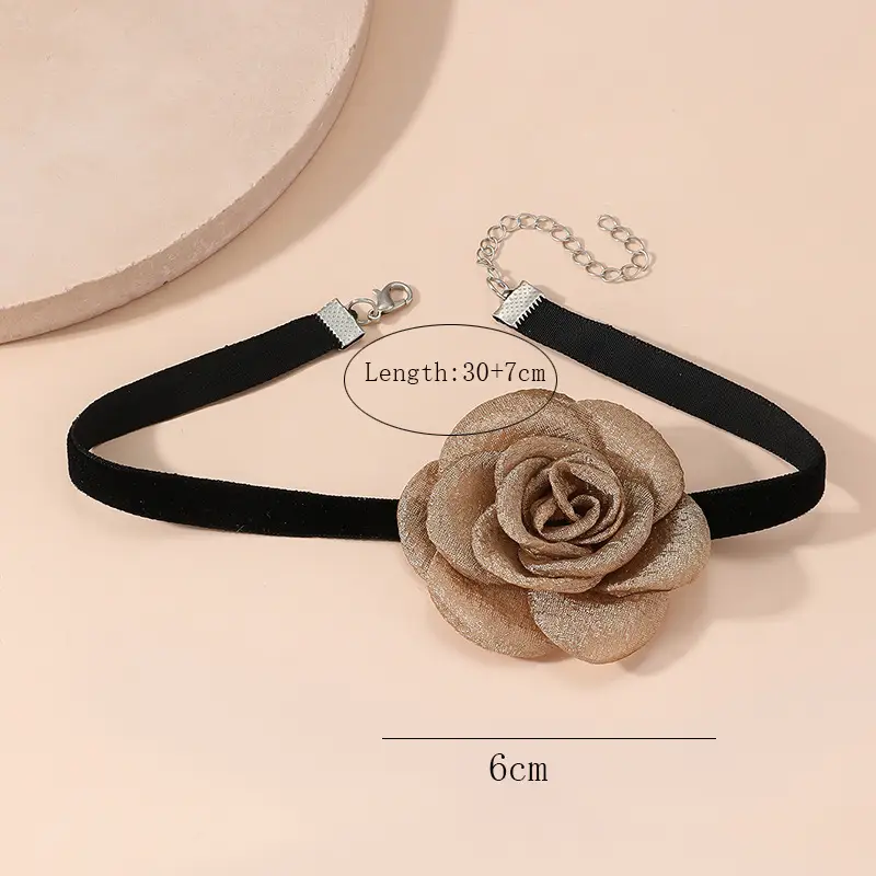 Rose Collar Necklace with Lace-Up Chain for Women — feature 15