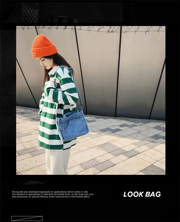 Denim Square Bag for Women 2023 Spring Mobile Phone Bag — feature 2