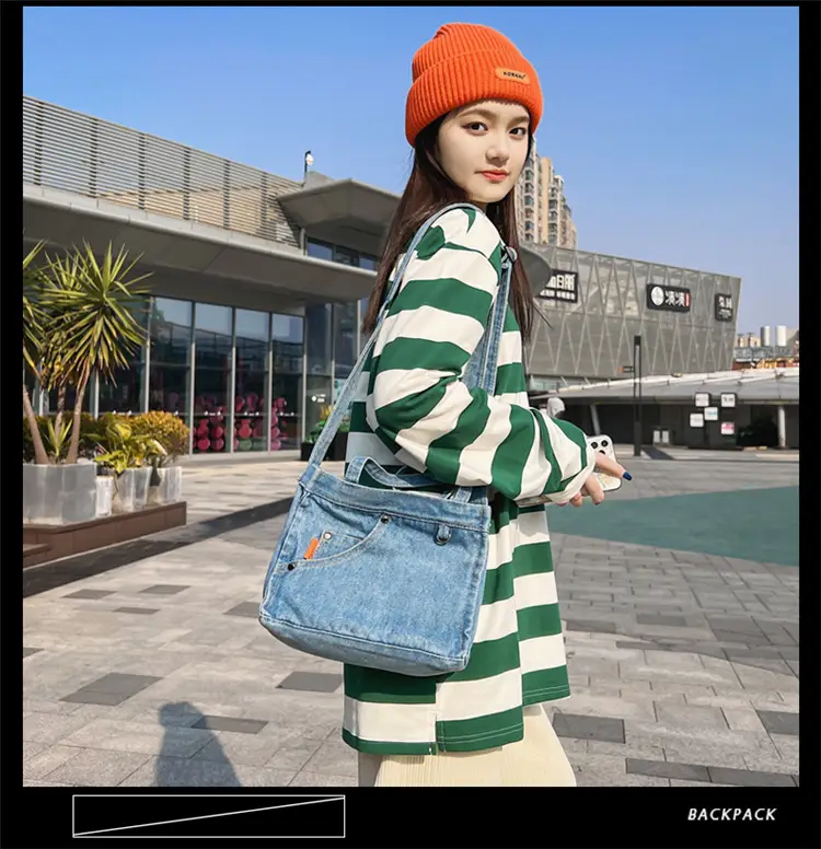 Denim Square Bag for Women 2023 Spring Mobile Phone Bag — feature 9