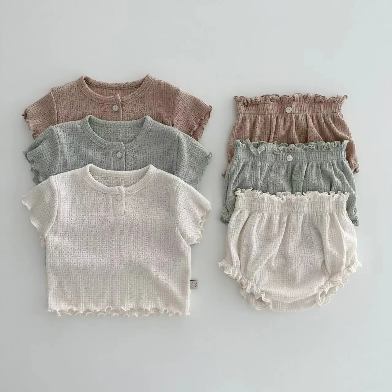 Korean Ins Lace Shorts & Jacket Set Solid Colors