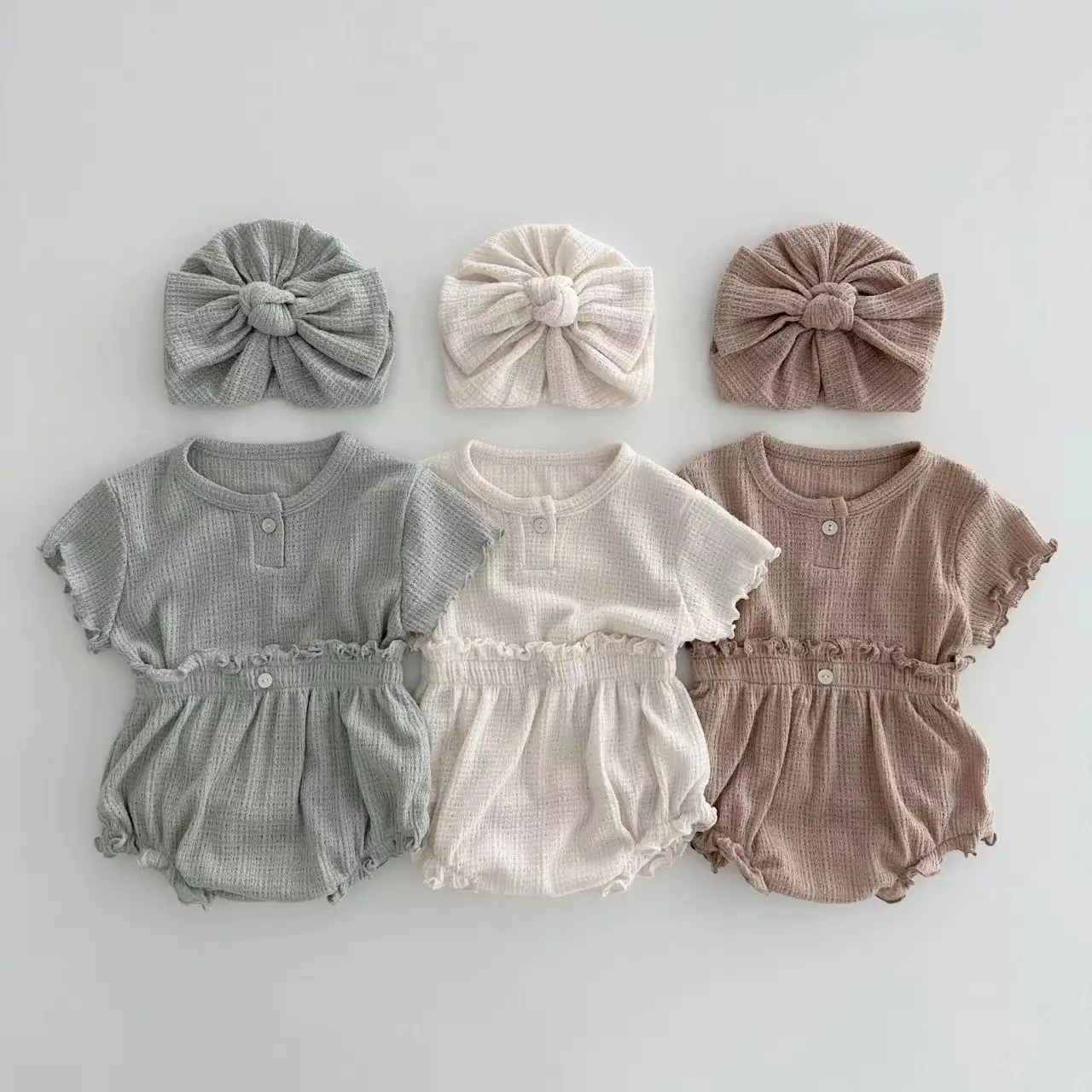 Korean Ins Lace Shorts & Jacket Set Solid Colors
