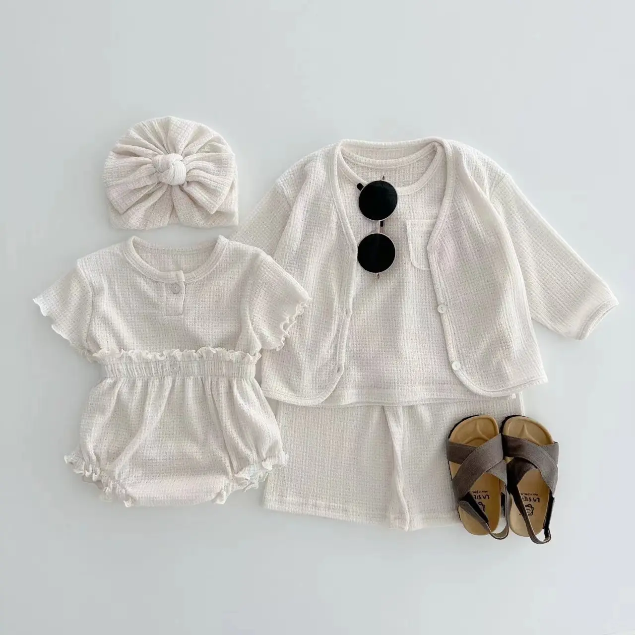 Korean Ins Lace Shorts & Jacket Set Solid Colors