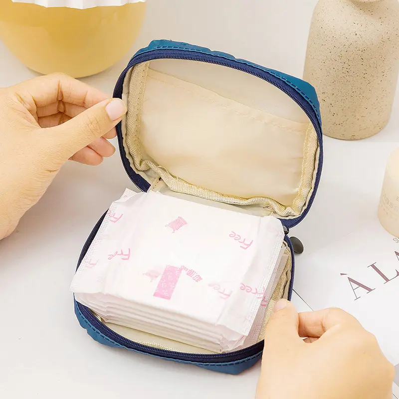 Yellow Cat Print Sanitary Napkin Storage Bag - Image 9