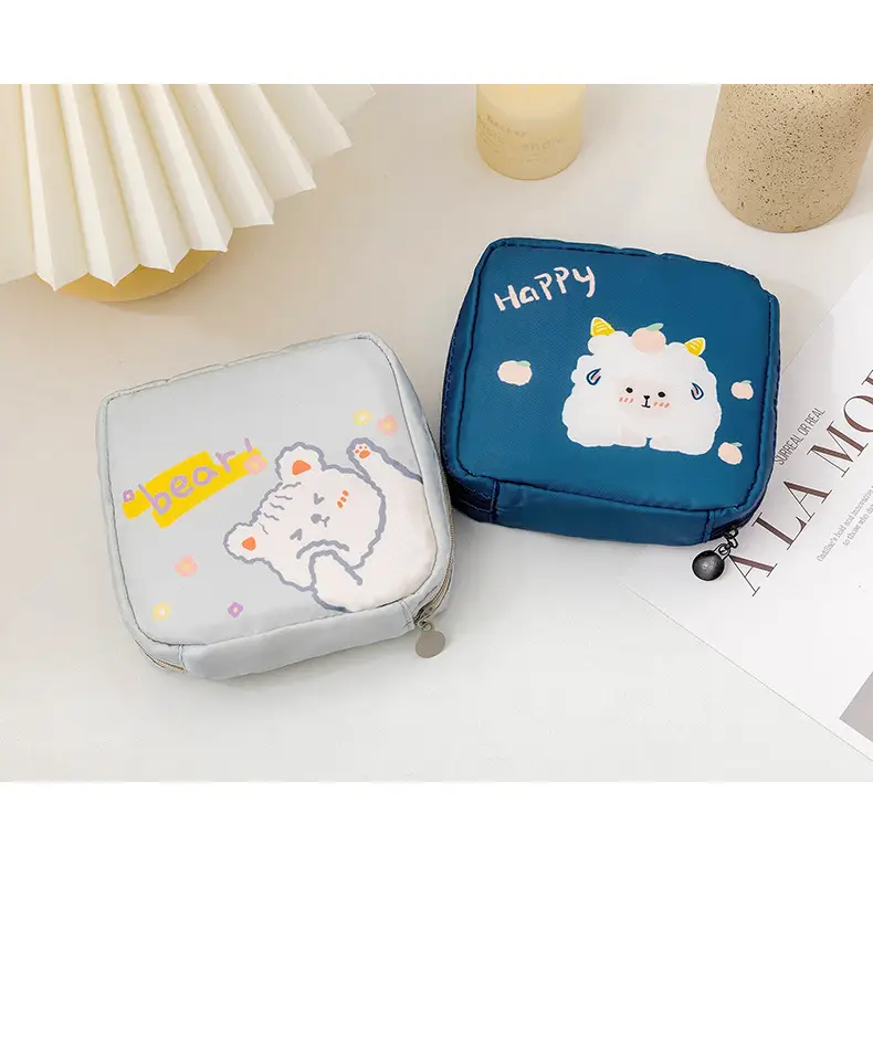 Yellow Cat Print Sanitary Napkin Storage Bag — feature 15