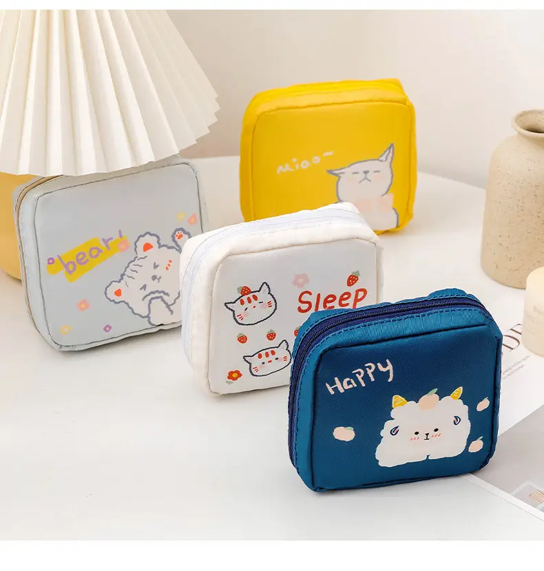 Yellow Cat Print Sanitary Napkin Storage Bag — feature 6