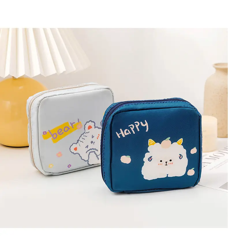 Yellow Cat Print Sanitary Napkin Storage Bag — feature 8