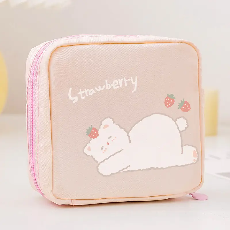 Yellow Cat Print Sanitary Napkin Storage Bag - Image 5
