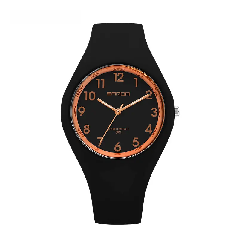Sanda Digital Watch Black Orange Teen Watch