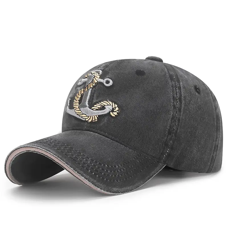 New Coated Washed Faded Sandwich Brim Cap Men Women Sunshade