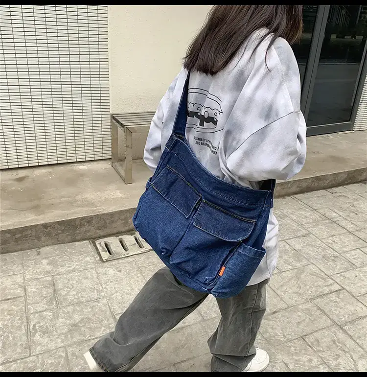 Denim Shoulder Bag Women Large Capacity Korean Style — feature 16