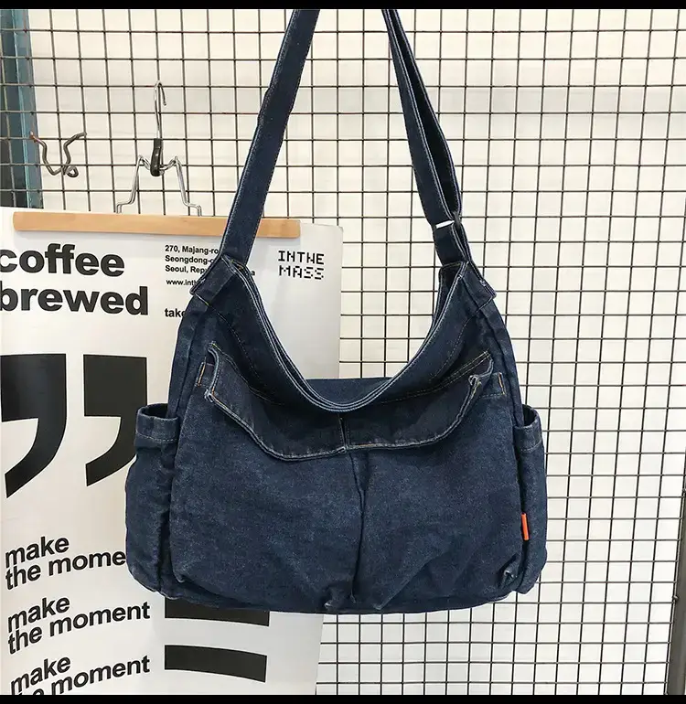 Denim Shoulder Bag Women Large Capacity Korean Style — feature 23