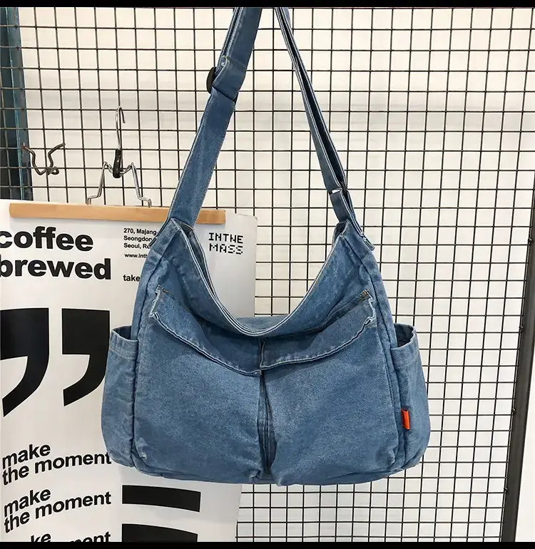 Denim Shoulder Bag Women Large Capacity Korean Style — feature 24