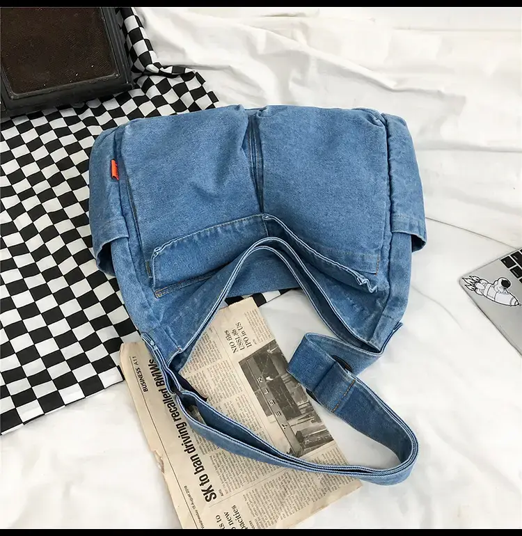 Denim Shoulder Bag Women Large Capacity Korean Style — feature 29